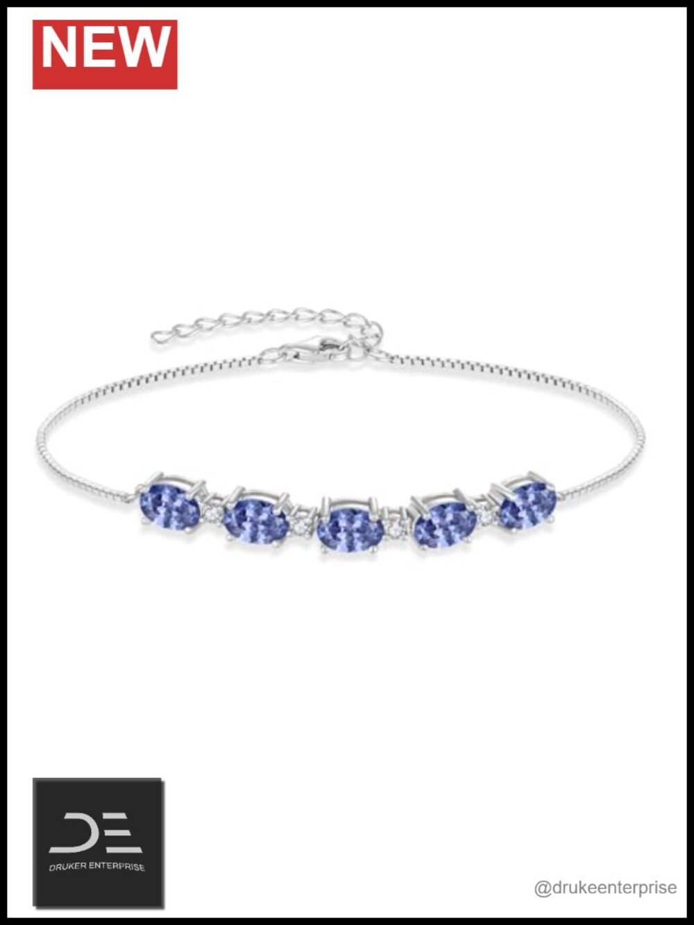 Sterling Silver Oval Birthstone Bracelet, Cubic Zirconia, Minimal Chain